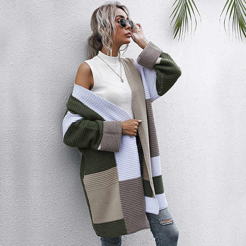 Women’s Color Matching Knit Cardigan