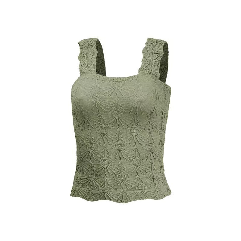 SO ME Floral Jacquard Seamless Tank Top