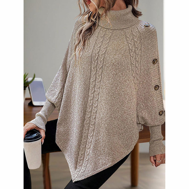 Women's Asymmetry Hem Turtleneck Sweater