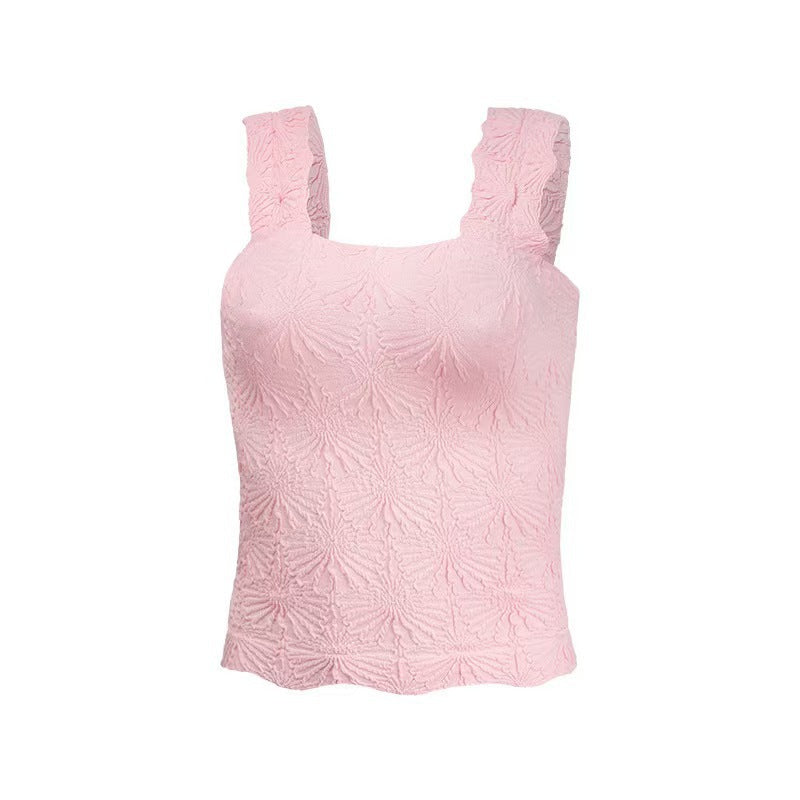 SO ME Floral Jacquard Seamless Tank Top