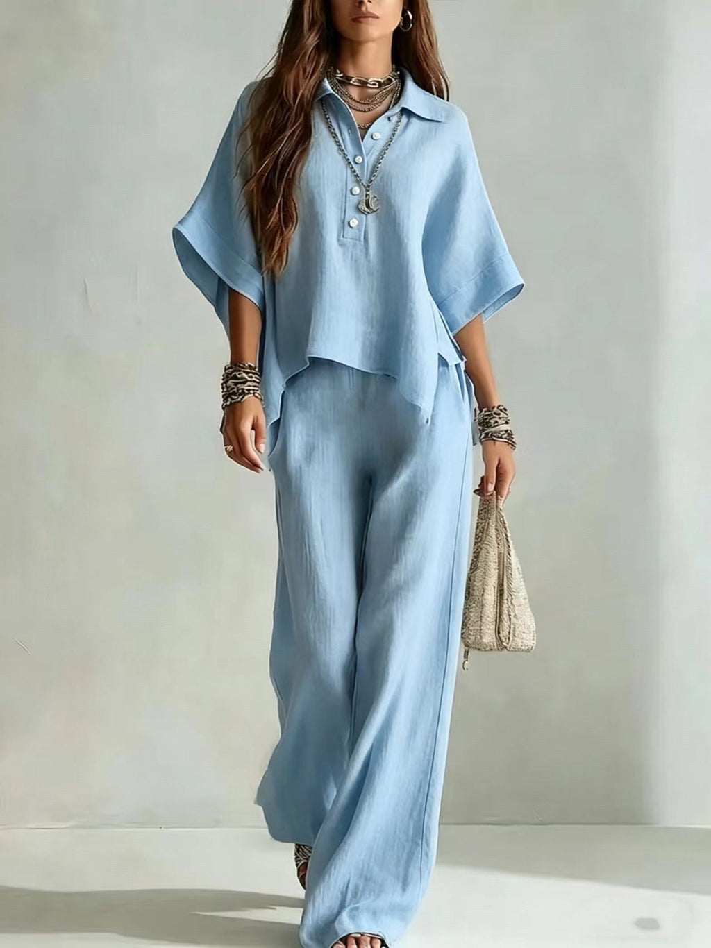 Women's Casual Sleeveless Top & Full-Length Pants Two-Piece Set