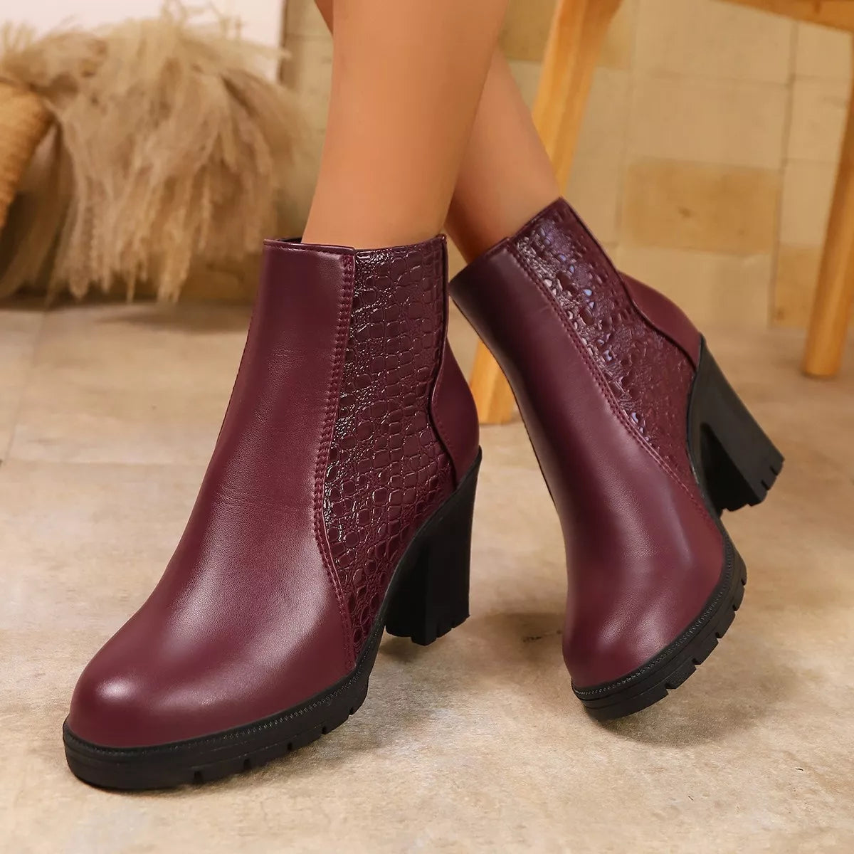 Point Toe Block Heel Boots | Sleek Pointed Heel Ankle Boot