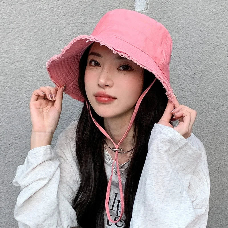 Unisex Tassel Cotton Bucket Hat
