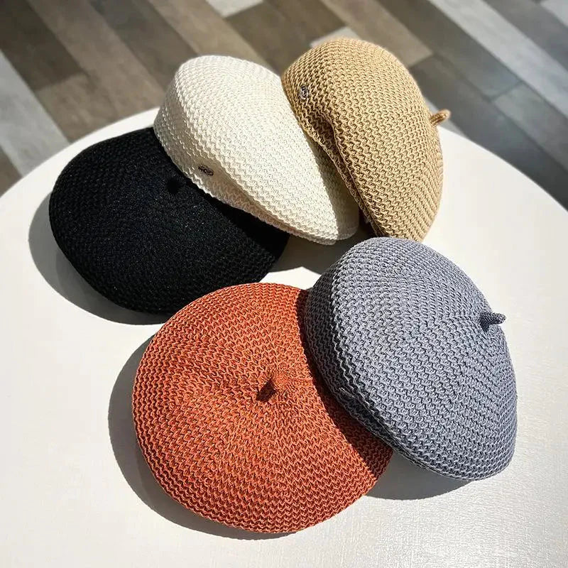 Women’s Pleated Paper Straw Beret