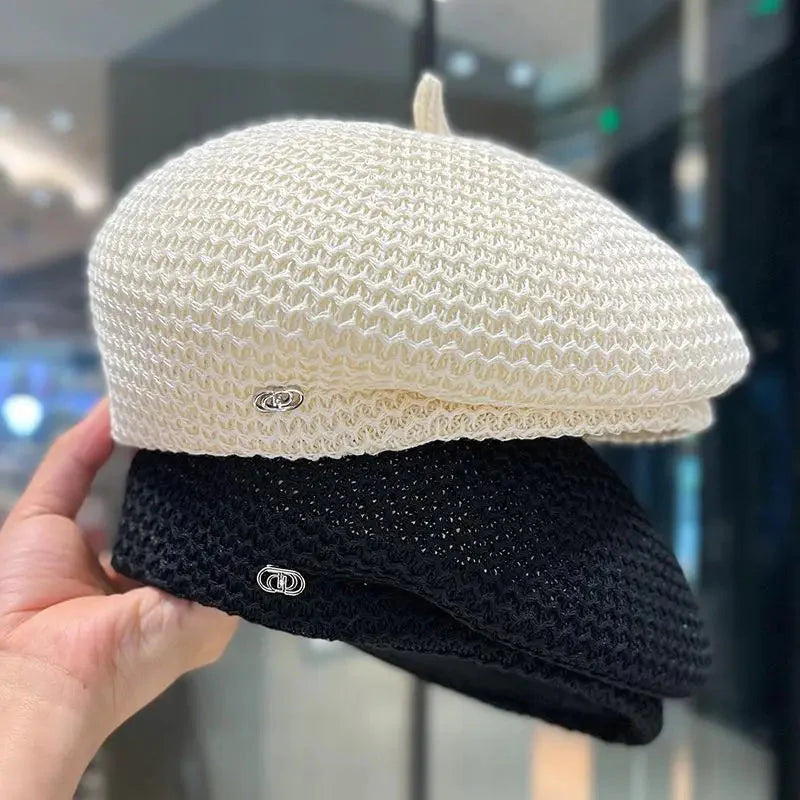 Women’s Pleated Paper Straw Beret