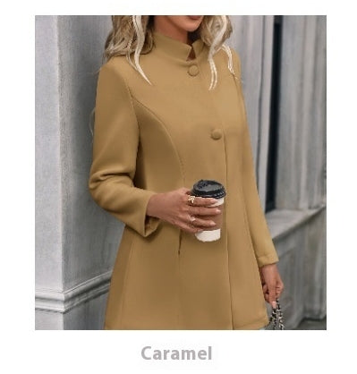 Women’s Elegant Single-Breasted Winter Overcoat