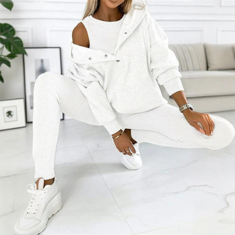 Women’s solid color three piece set