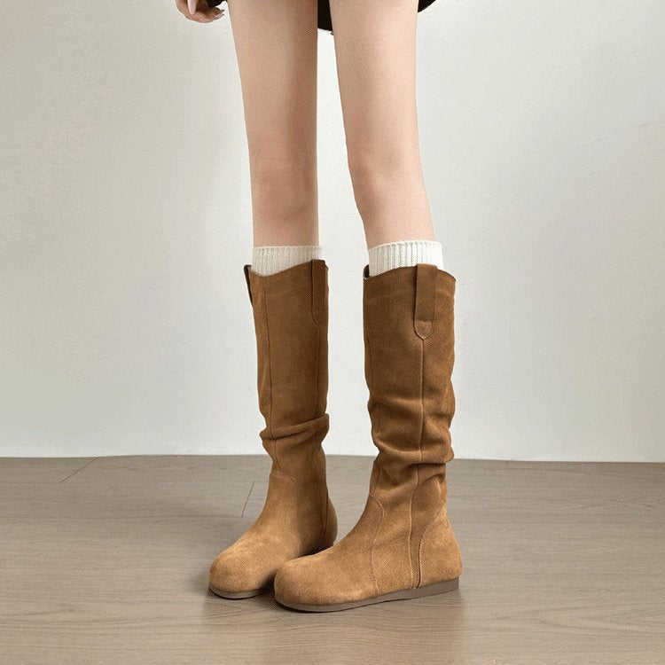 🖤 Creeper Knight Flat Heel Cowboy Boots for Women