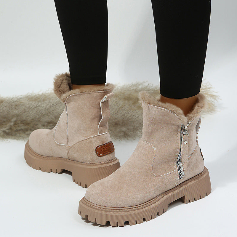 Women’s Plush Snow Boots – Warm Waterproof Winter Boots (Plus Size)